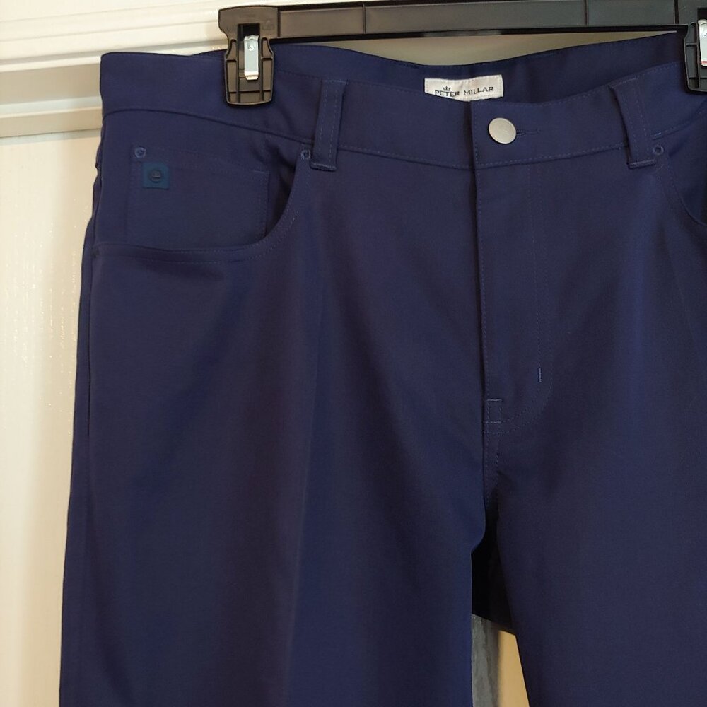 Peter Millar Crown Sport Performance Stretch Pants Men's Golf Comfort 35x32 Navy - Picture 3 of 15